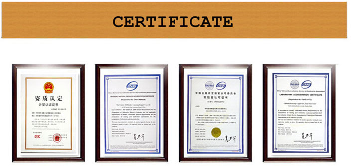 အစိုင်အခဲသံမဏိ Rivets certificate