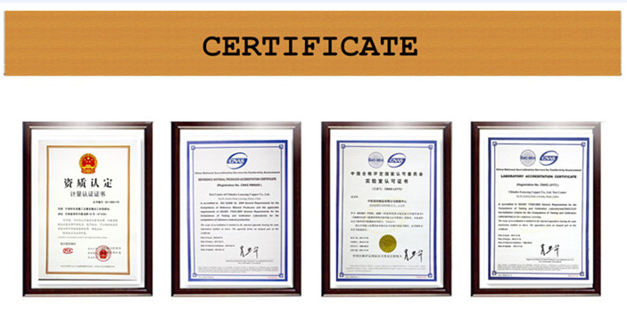 CNC သတ္တုအစိတ်အပိုင်းများ certificate